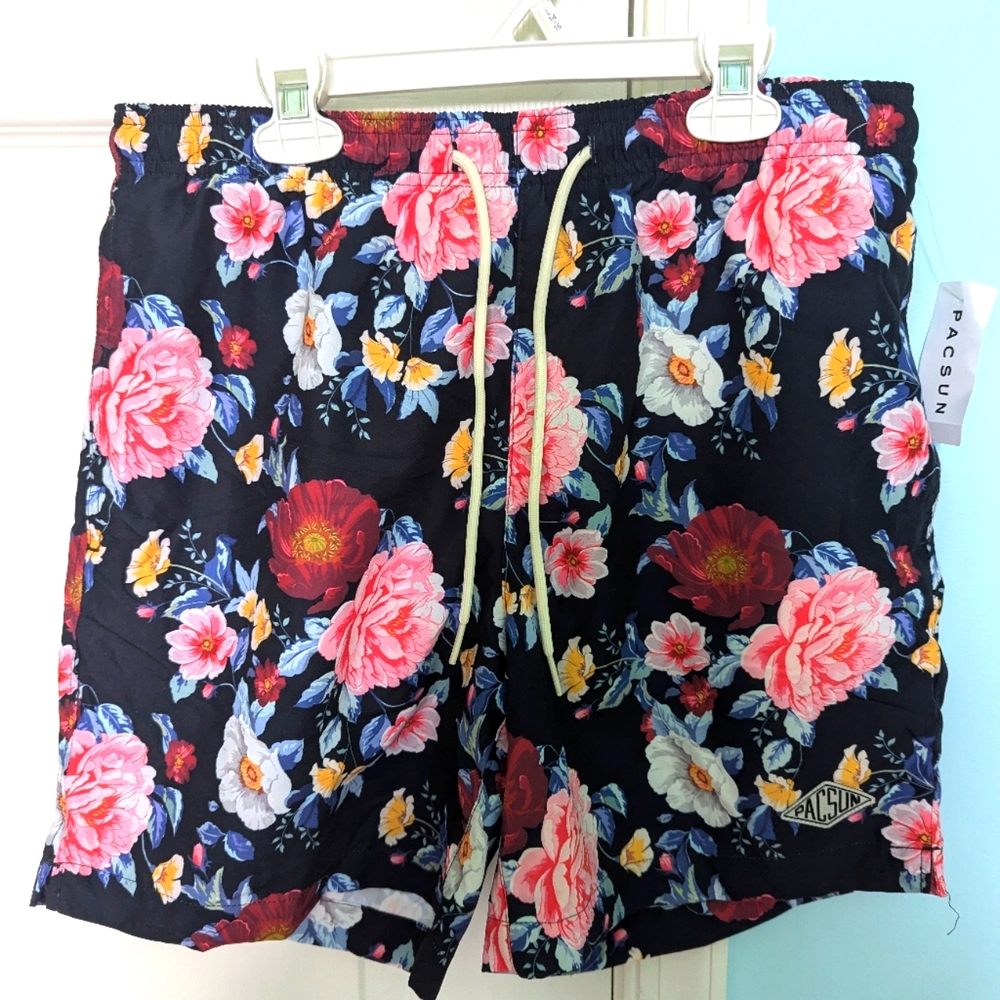 Men's floral print swimming trunks